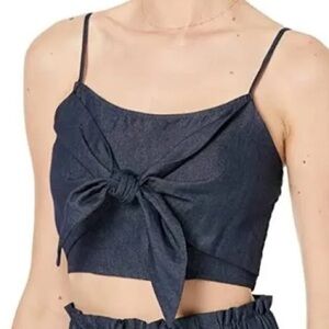 BUFFALO DAVID BITTON Audrey Front Knot Dark Denim Tank Top
